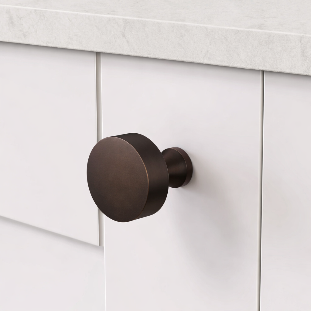 Brass Round Door Knobs in Bronze