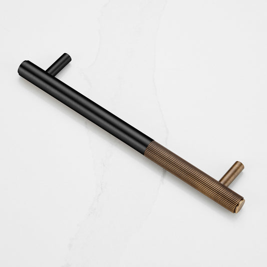 Black Brass Linear Cabinet Handle with Tip in Antique
