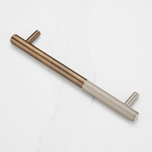 Antique Brass Linear Cabinet Handle with Tip in Silver