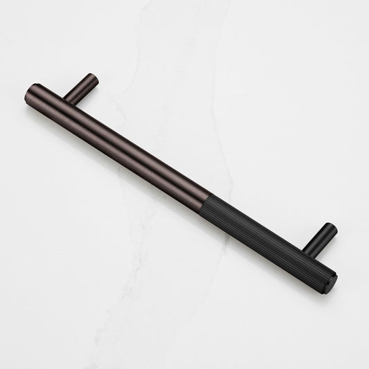 Bronze Brass Linear Cabinet Handle with Tip in Black