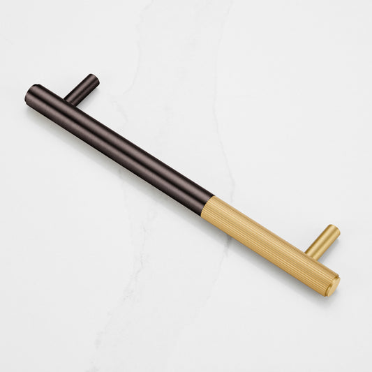 Bronze Brass Linear Cabinet Handle with Tip in Gold