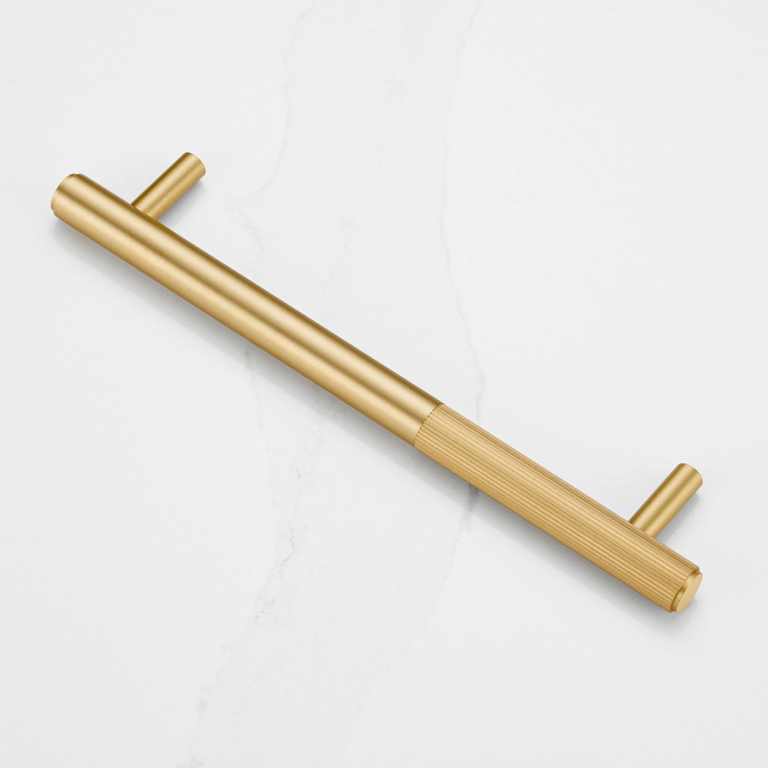 Gold Brass Linear Cabinet Handle with Tip in Gold