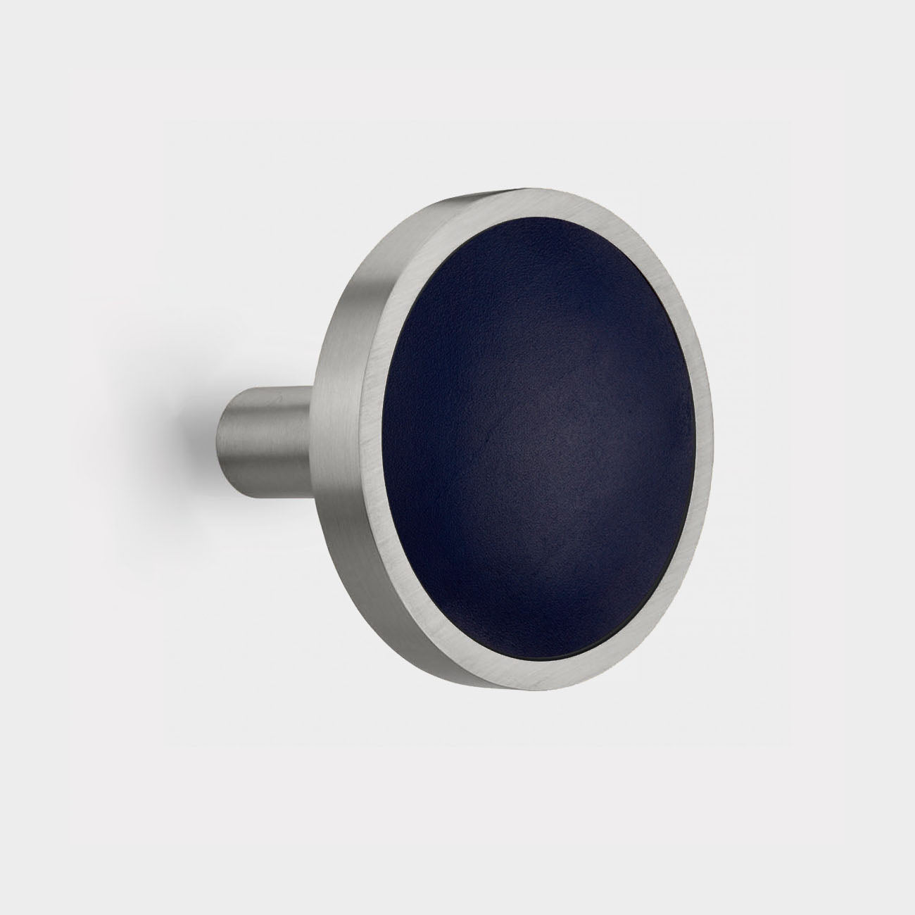 Pair of Brass & Blue Leather Curtain Tie Backs in Silver