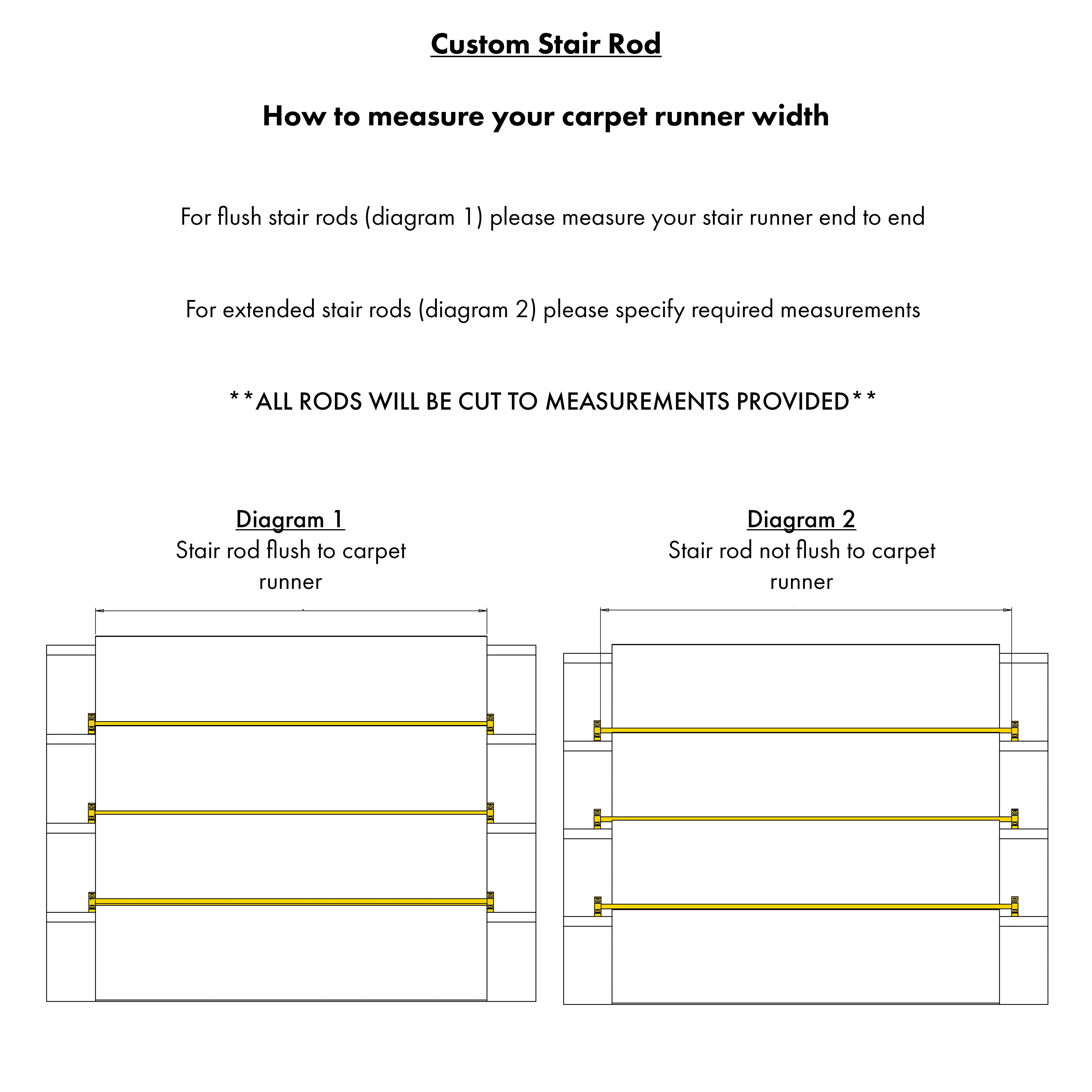 Brass Stair Carpet Runner Rods With No Finial in Bronze