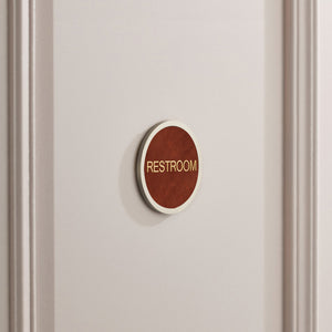 Personalised Name Brass & Leather Door Plaque in Silver