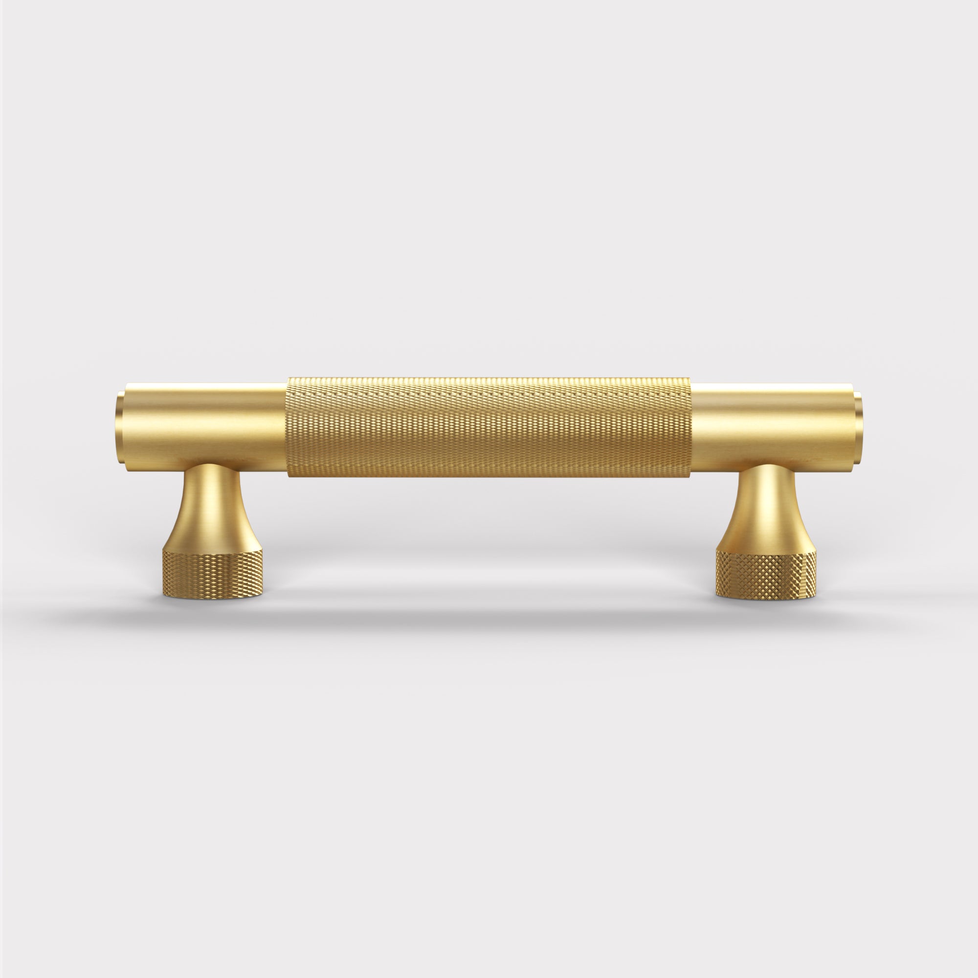Brass Knurled Cabinet Handles in Gold