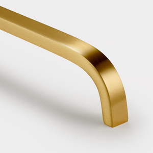 Brass Curved Cabinet Handles in Gold