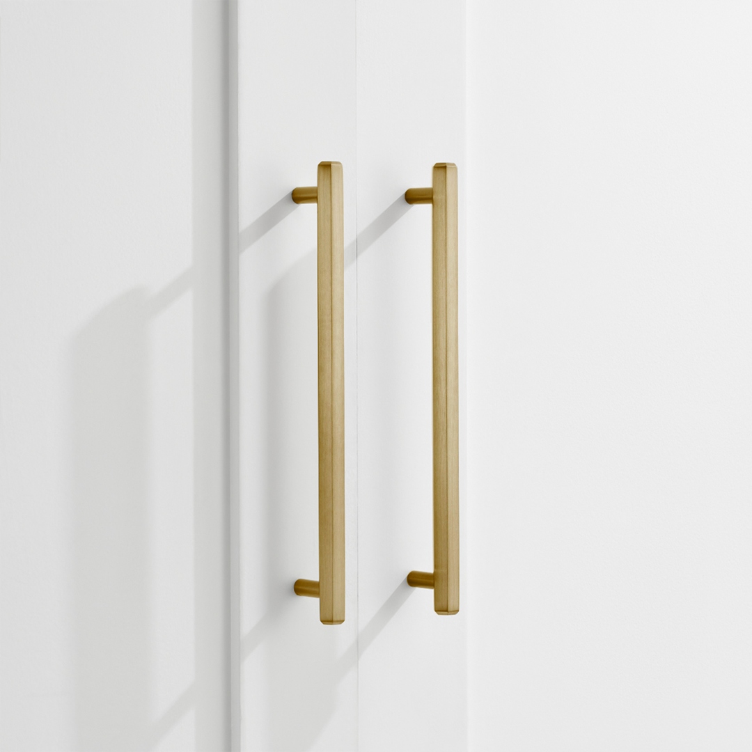 Brass Hexagonal Cabinet Handles in Gold