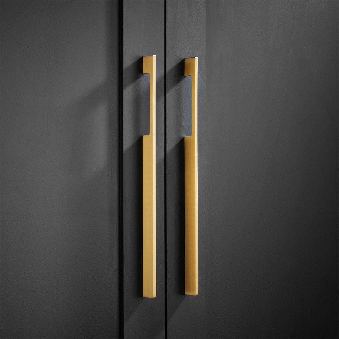 Brass Slimline Cabinet Handles in Gold