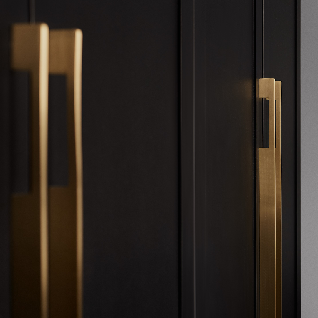 Brass Slimline Cabinet Handles in Gold