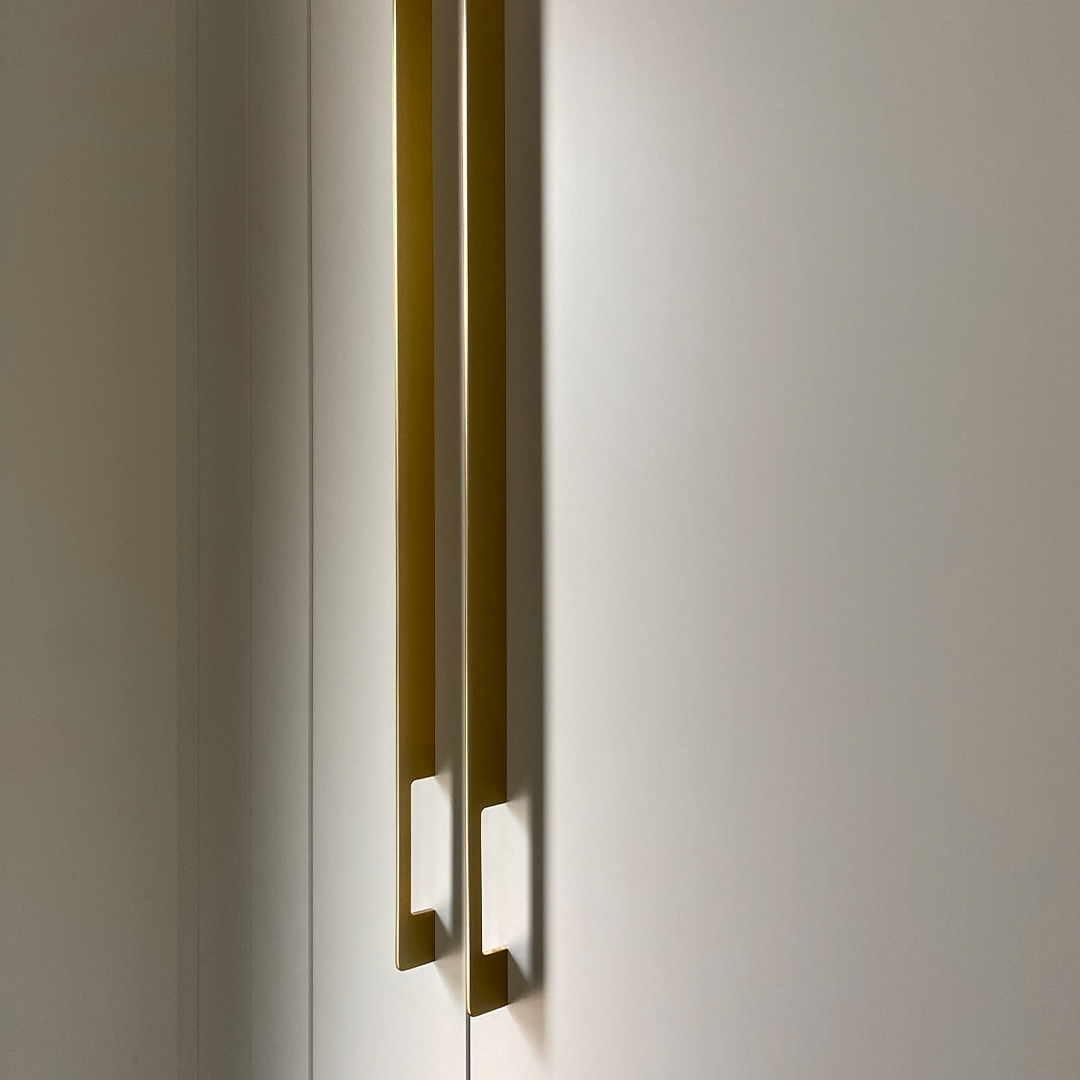 Brass Slimline Cabinet Handles in Gold