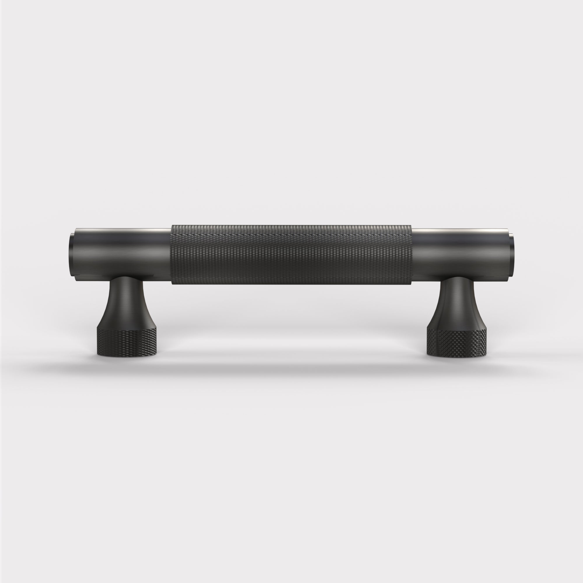 Brass Knurled Cabinet Handles in Gunmetal - 128mm