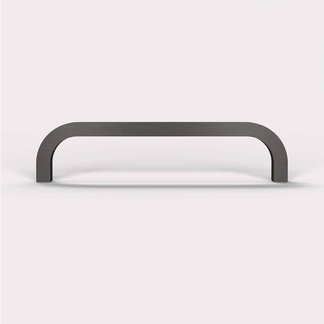 Brass Curved Cabinet Handles in Gunmetal Grey