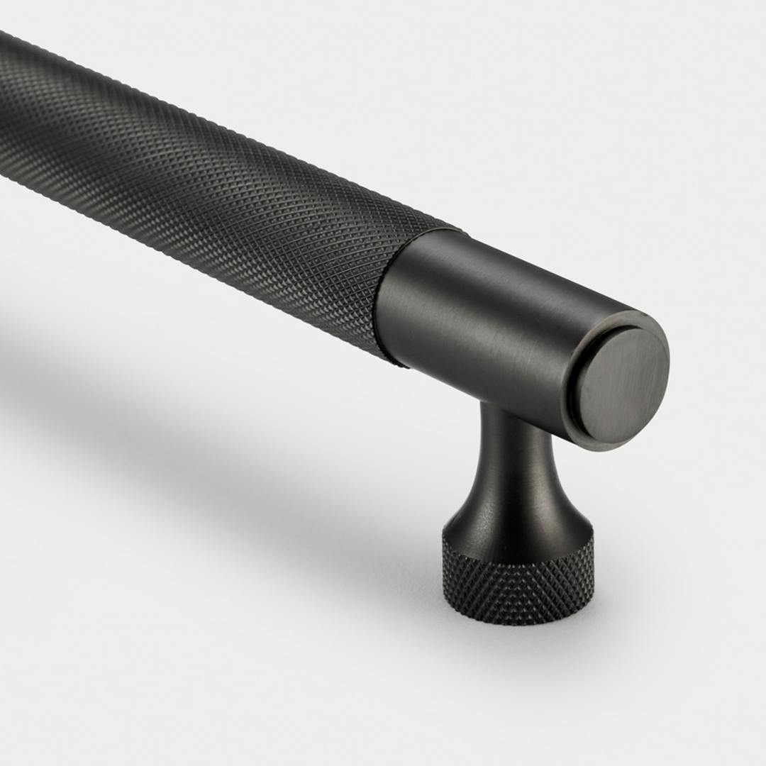 Brass Knurled Cabinet Handles in Gunmetal - 128mm