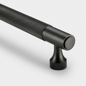 Brass Knurled Cabinet Handles in Gunmetal - 128mm