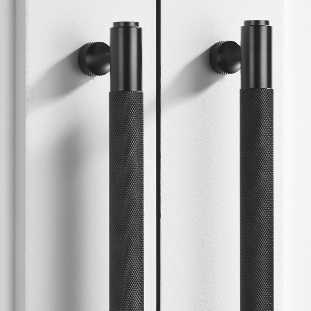 Brass Knurled Cabinet Handles in Gunmetal - 128mm