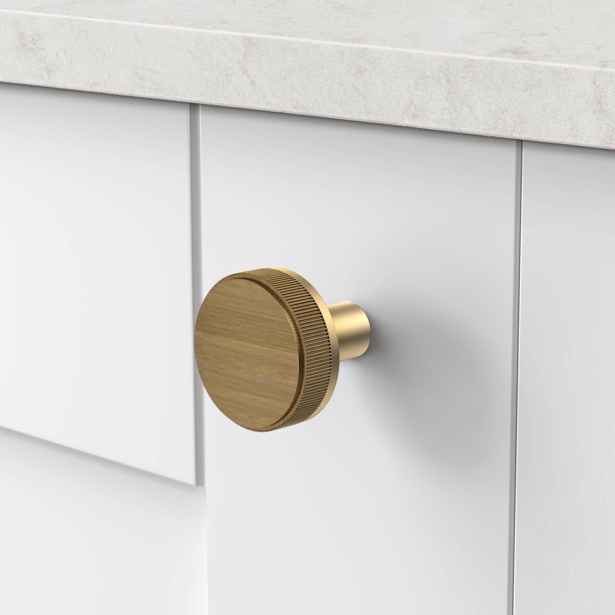 Brass Linear Door Knobs in Gold and Antique Gold