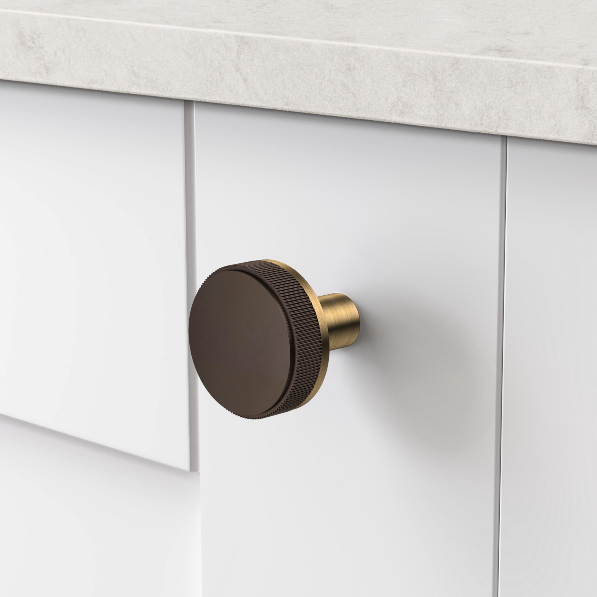 Brass Linear Door Knobs in Antique and Bronze