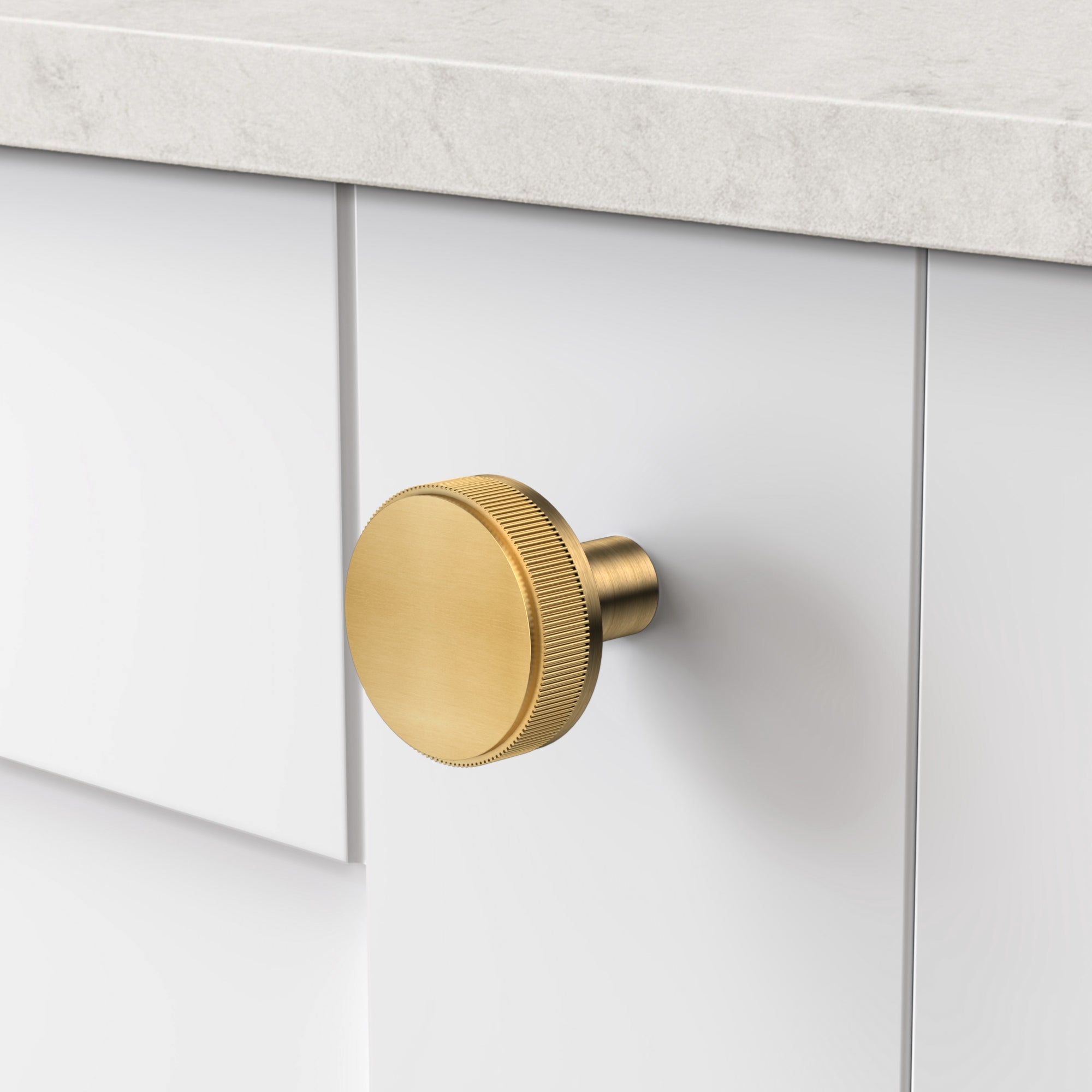 Brass Linear Door Knobs in Antique and Gold