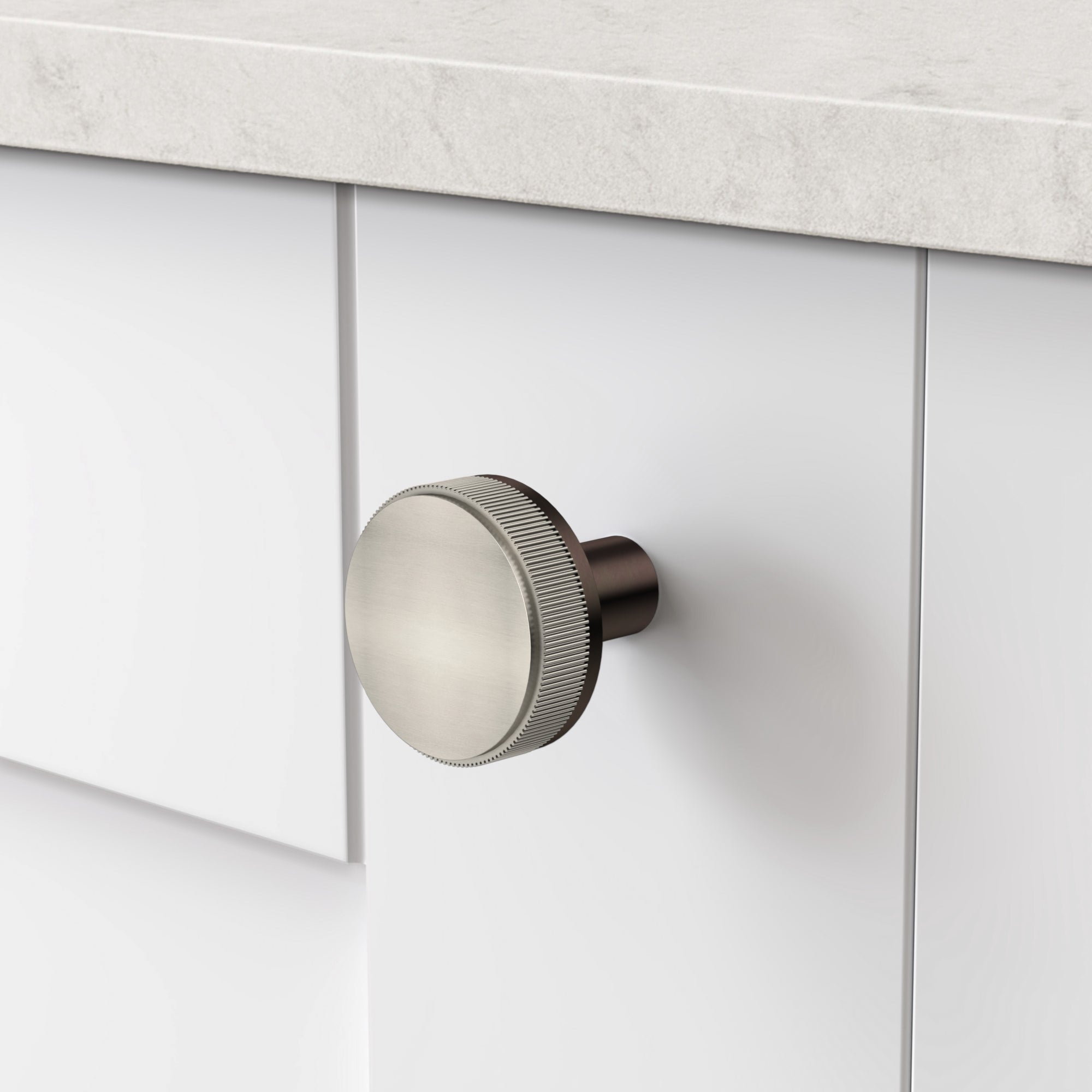 Brass Linear Door Knobs in Bronze and Silver