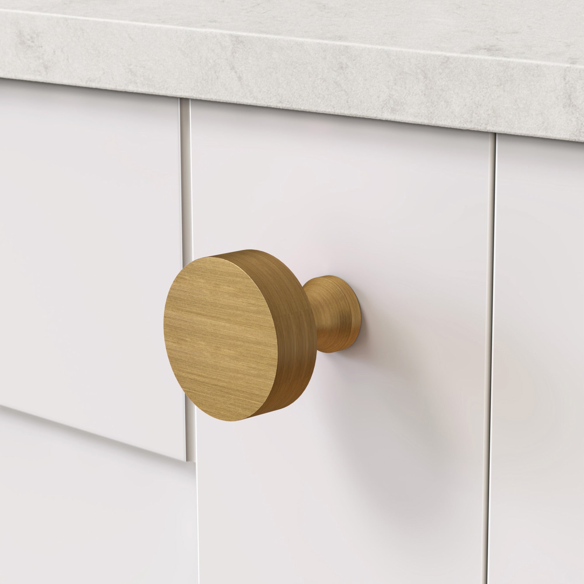 Brass Round Door Knobs in Antique