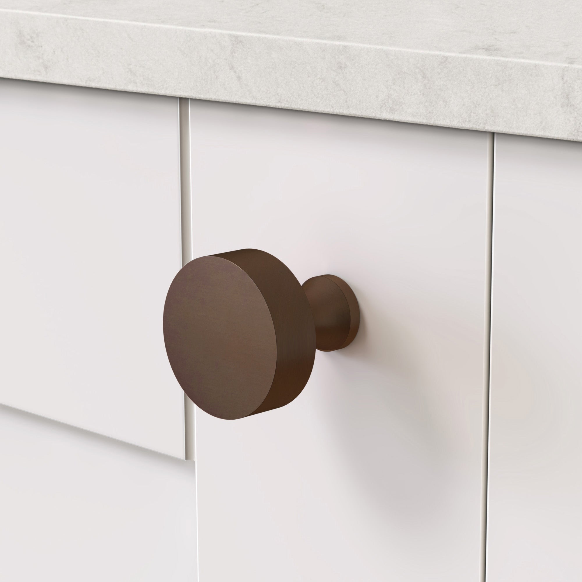 Brass Round Door Knobs in Bronze