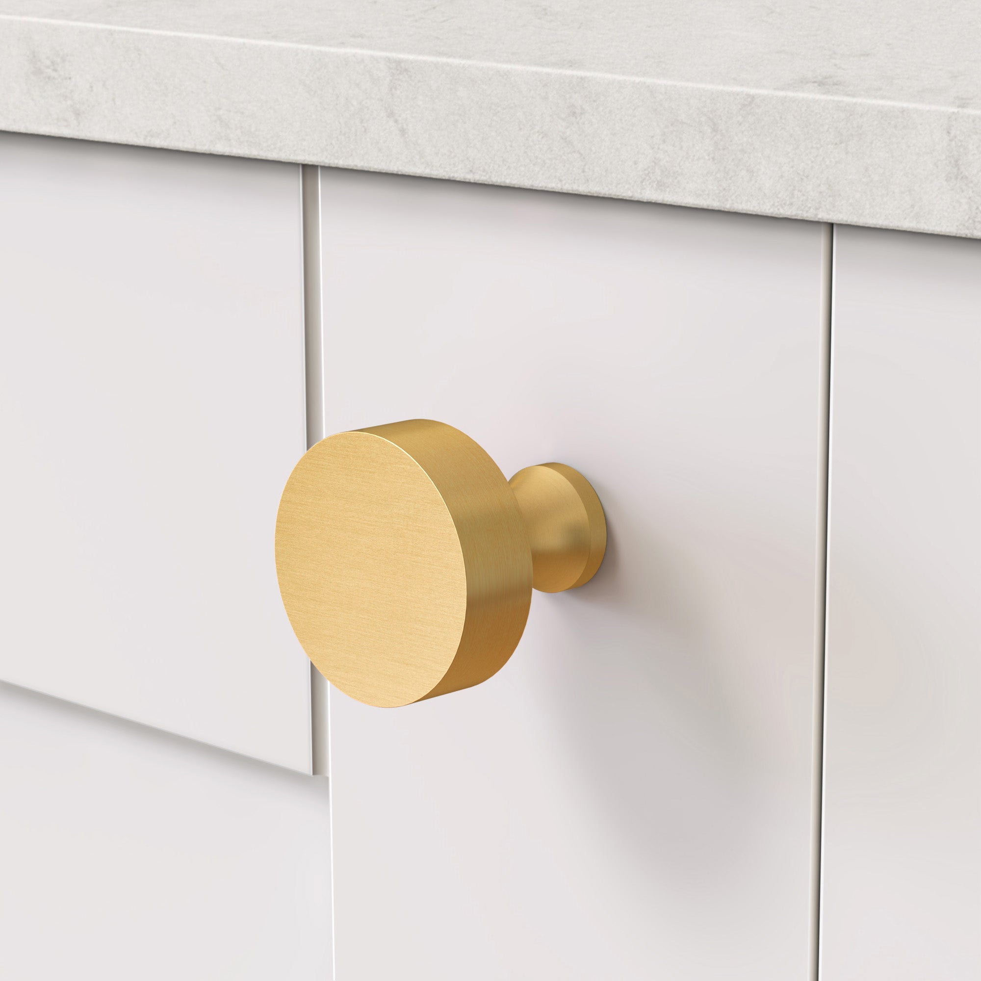 Brass Round Door Knobs in Gold