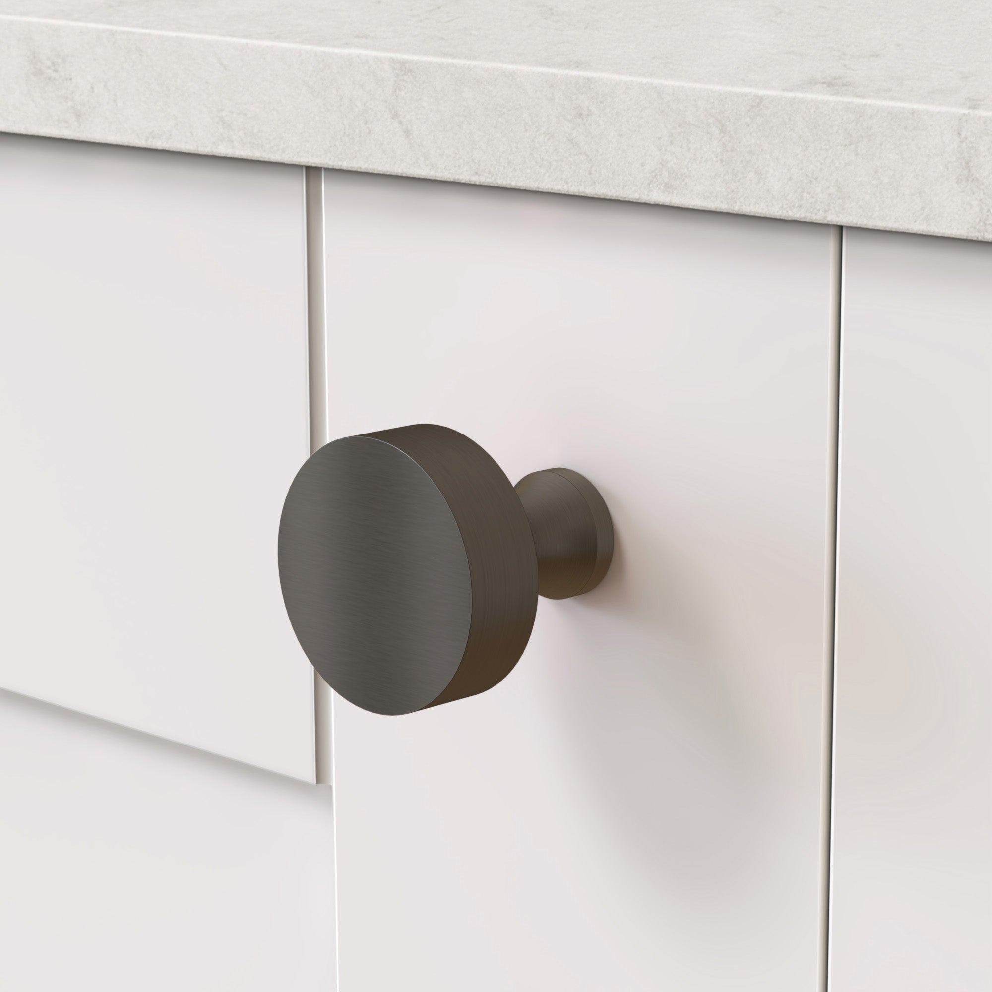 Round Door Knobs in Gunmetal