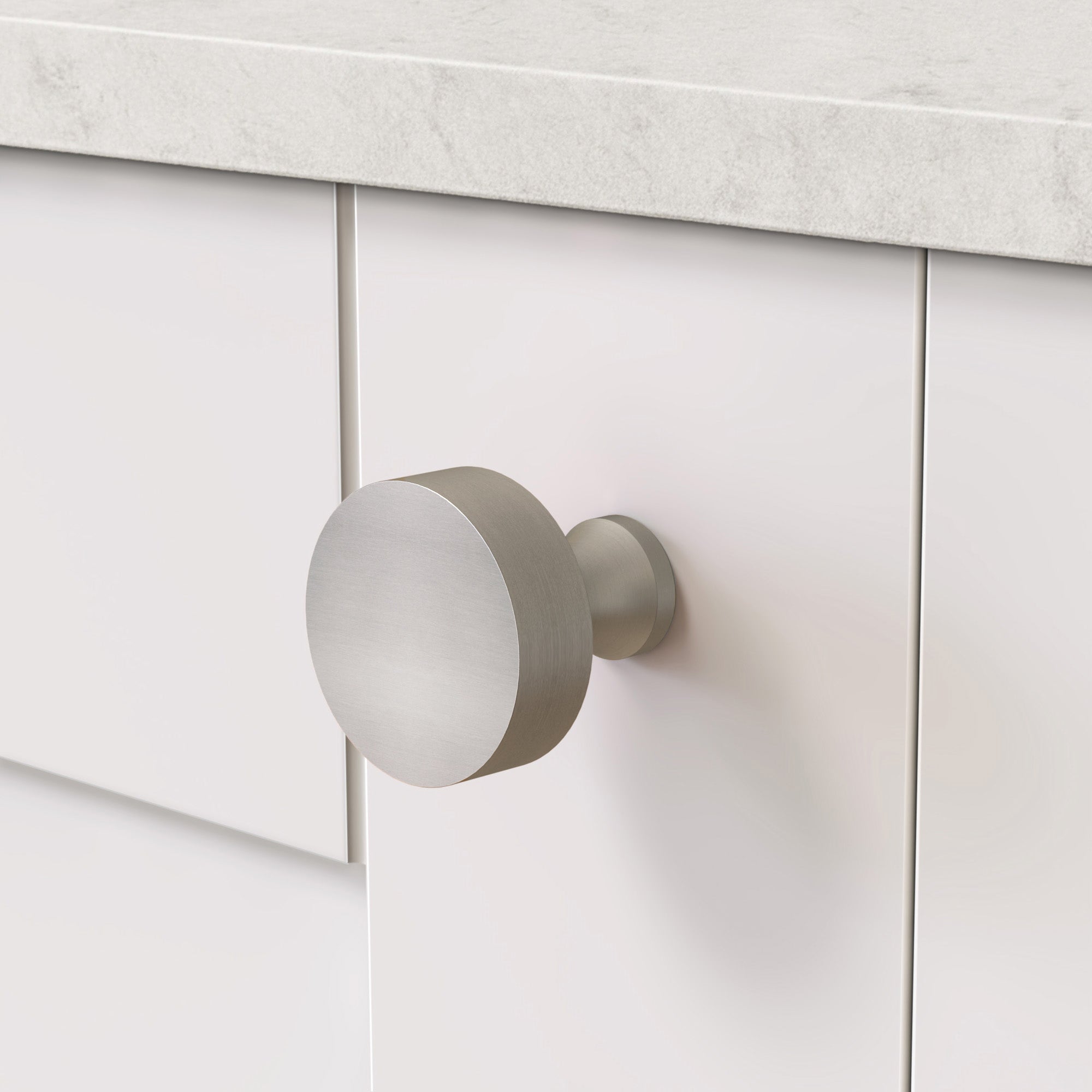 Brass Round Door Knobs in Silver