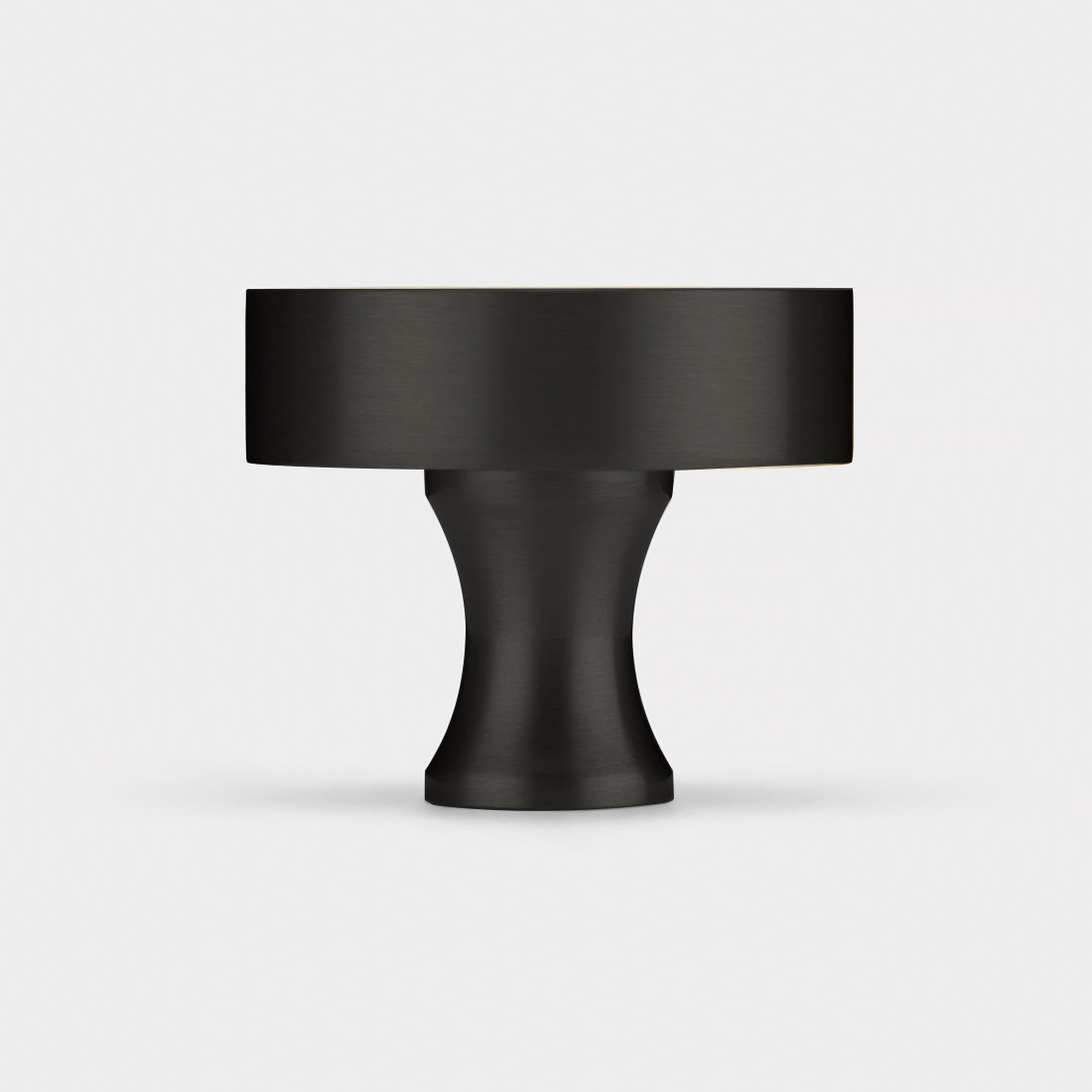 Brass & Walnut Wood Round Door Knobs in Black