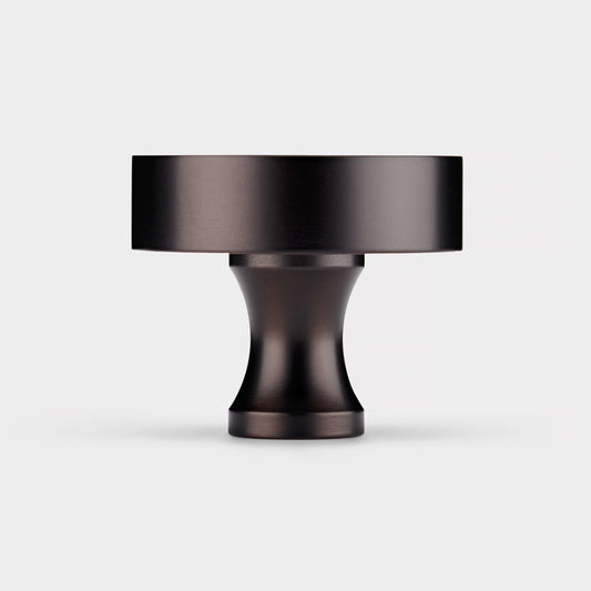 Bronze & Leather Round Door Knobs in Pink