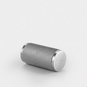 Brass Knurled Cylinder Pulls in Silver