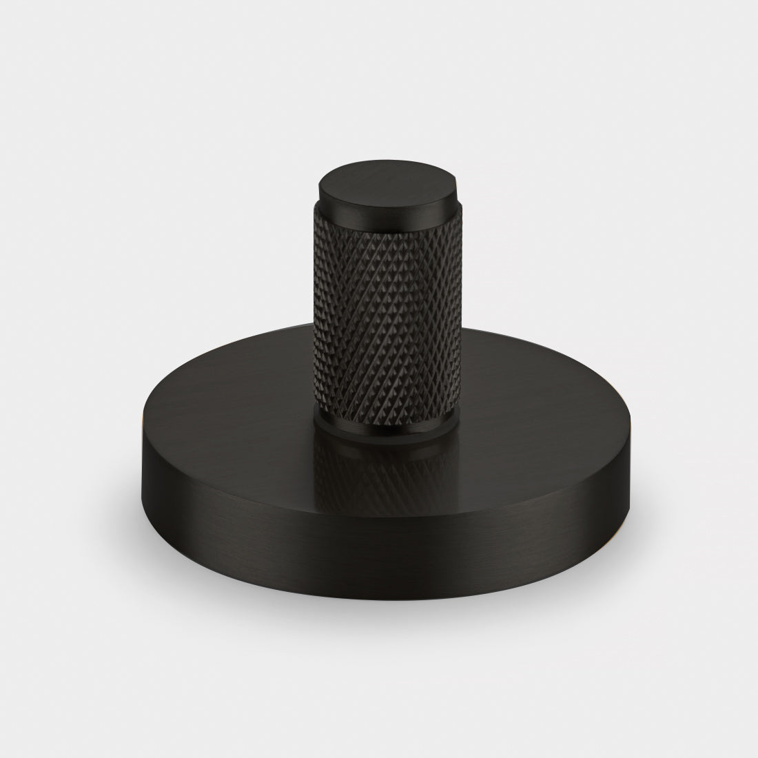 Brass Knurled Thumbturn Door Lock Set in Black