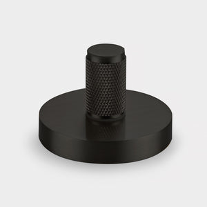 Brass Knurled Thumbturn Door Lock Set in Black