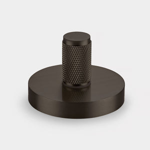 Brass Knurled Thumbturn Door Lock Set in Bronze