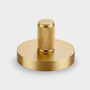 Brass Knurled Thumbturn Door Lock Set in Gold