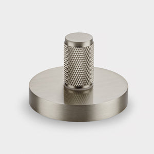 Brass Knurled Thumbturn Door Lock Set in Silver