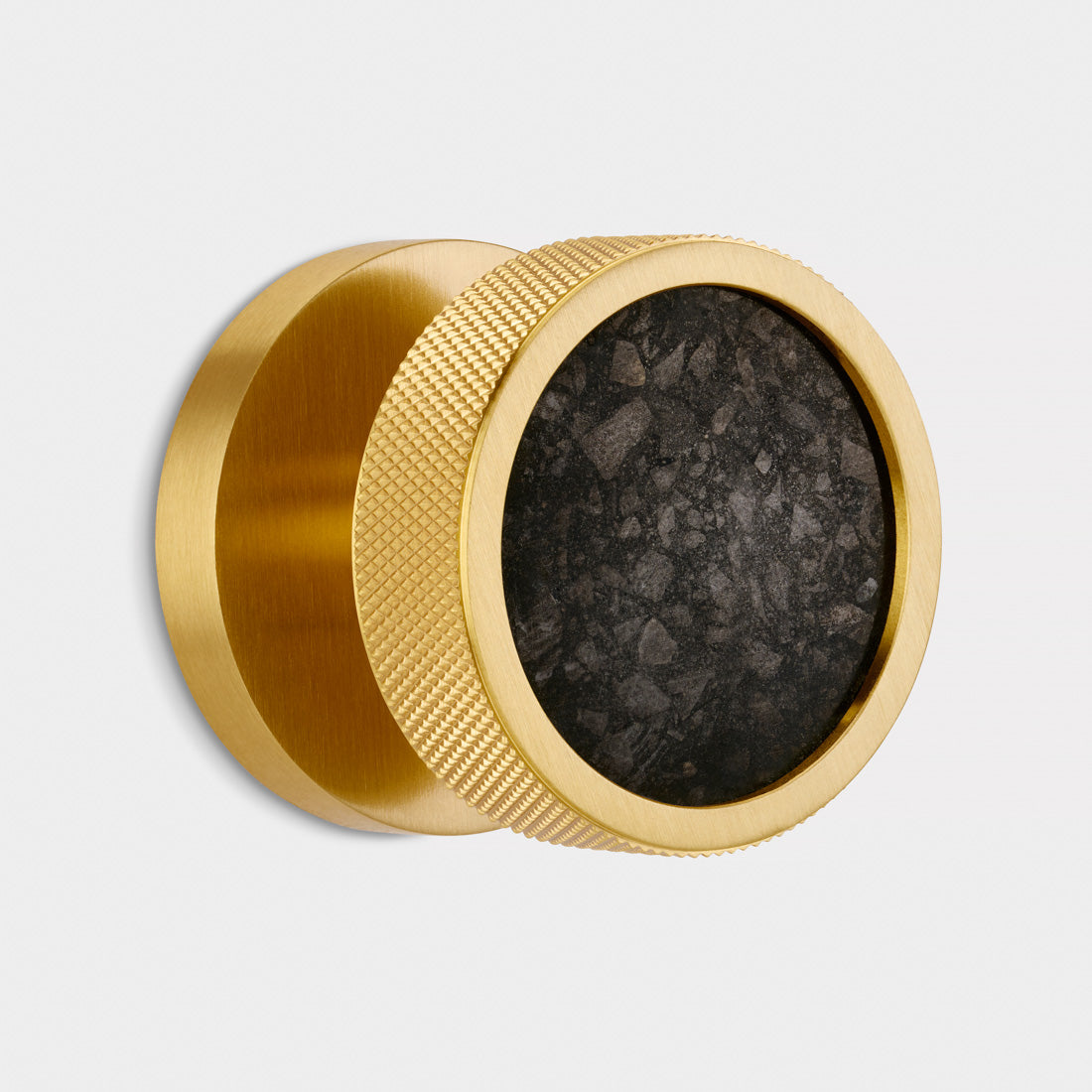 Brass & Terrazzo Mortice Door Knobs in Gold