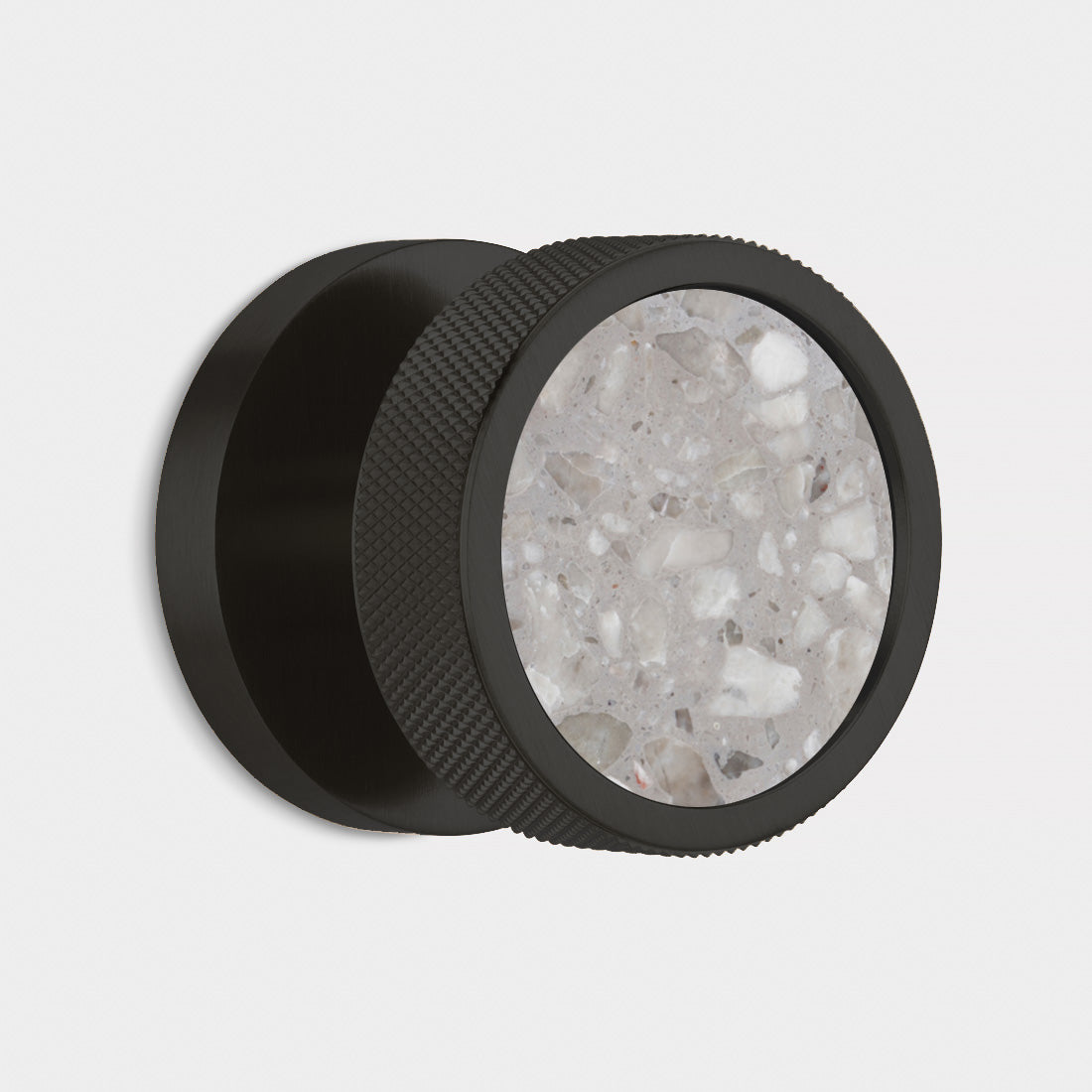 Brass & Terrazzo Mortice Door Knobs in Black