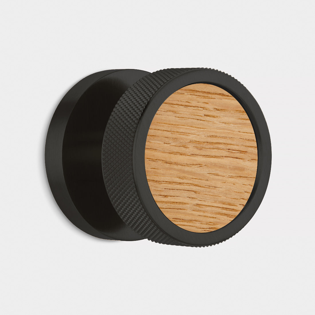 Brass & Wood Mortice Door Knobs in Black