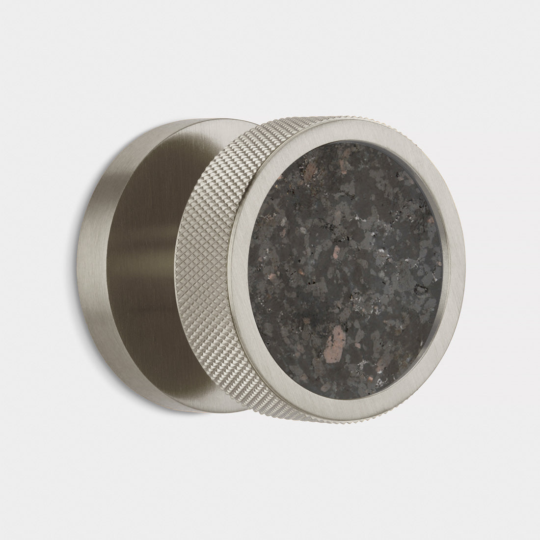 Brass & Terrazzo Mortice Door Knobs in Silver