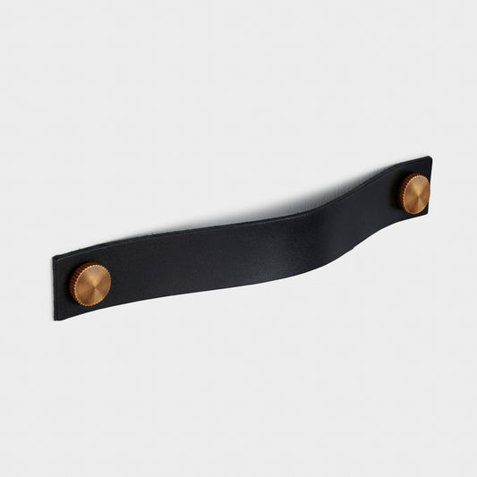 Leather Cabinet Pulls with Brass Studs - 160mm – product view 4