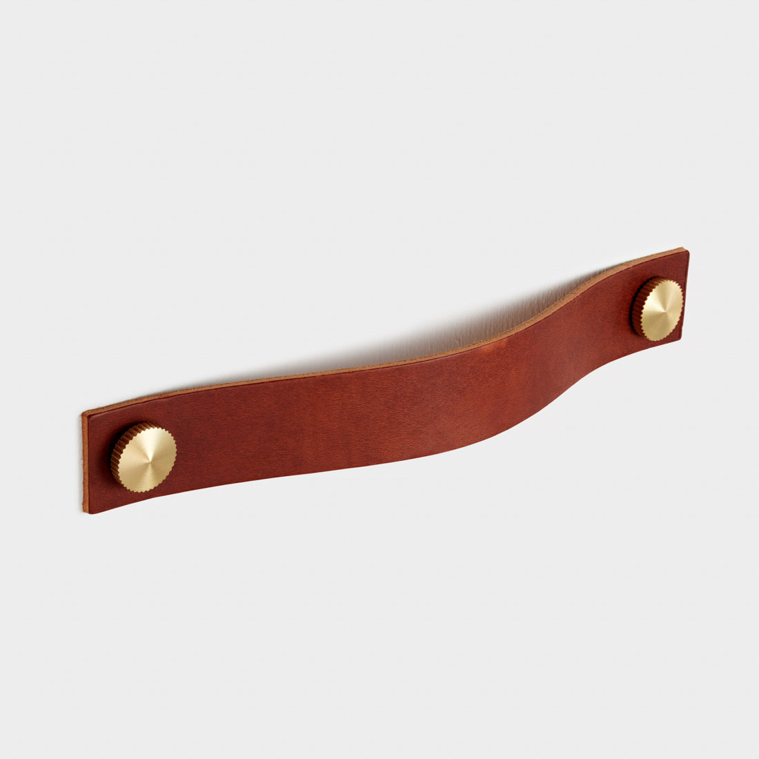 Leather Cabinet Pulls with Brass Studs - 160mm