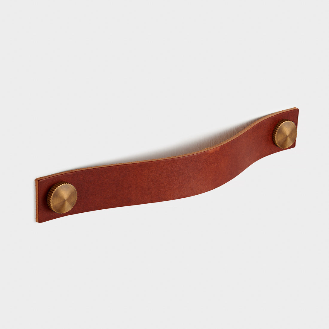 Leather Cabinet Pulls with Brass Studs - 160mm