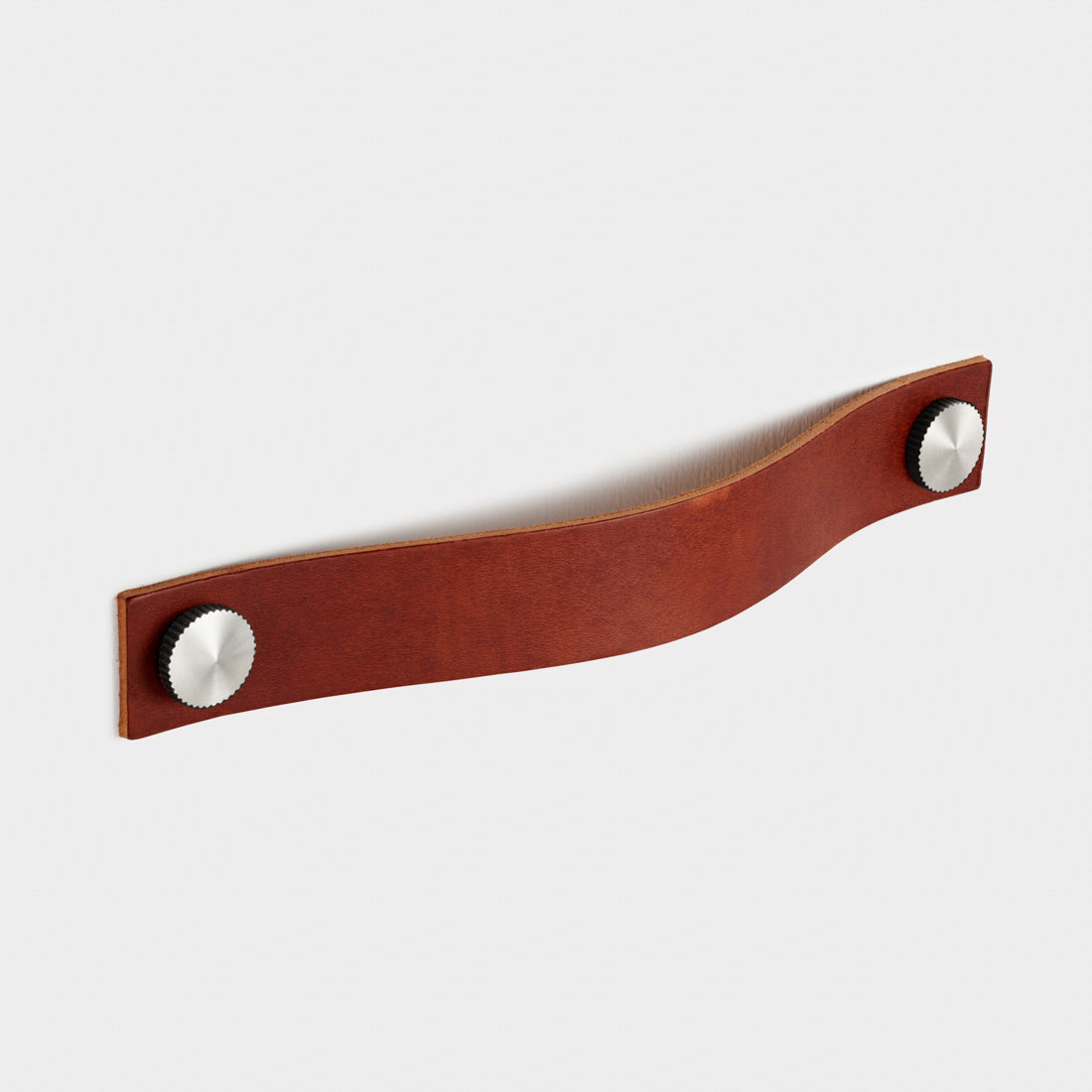 Leather Cabinet Pulls with Brass Studs - 160mm