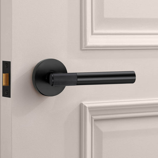 Black Linear Lever Handle with Tip in Black