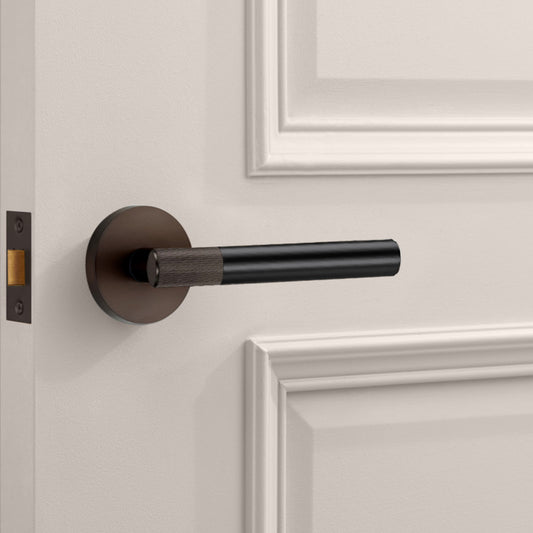 Bronze Linear Lever Handle with Tip in Black