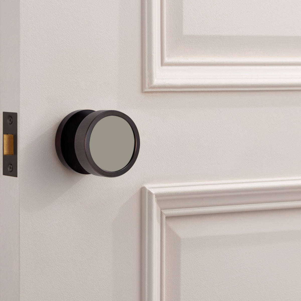 Custom Colour Brass Mortice Door Knobs Linear in Bronze