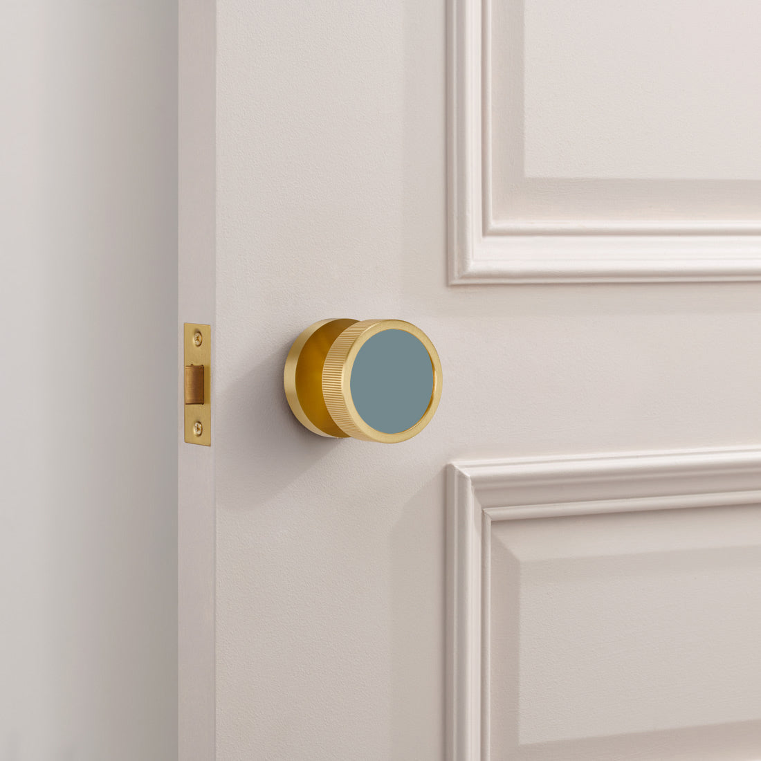 Custom Colour Brass Mortice Door Knobs Linear in Gold