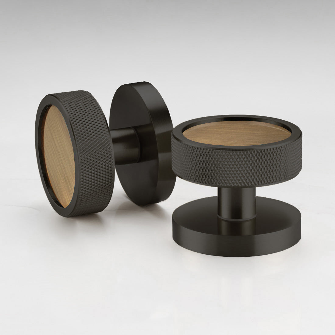 Brass Mortice Door Knobs in Black